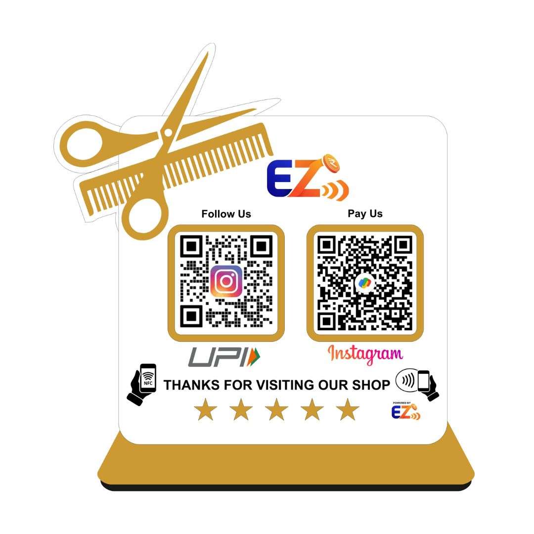 Customised Smart NFC 2 QR Standee | UV Printed | Salon Edition