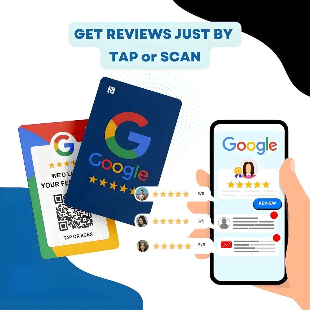 Custom NFC Google Review Card | Custom logo & Design Available | Multicolour - Image 5