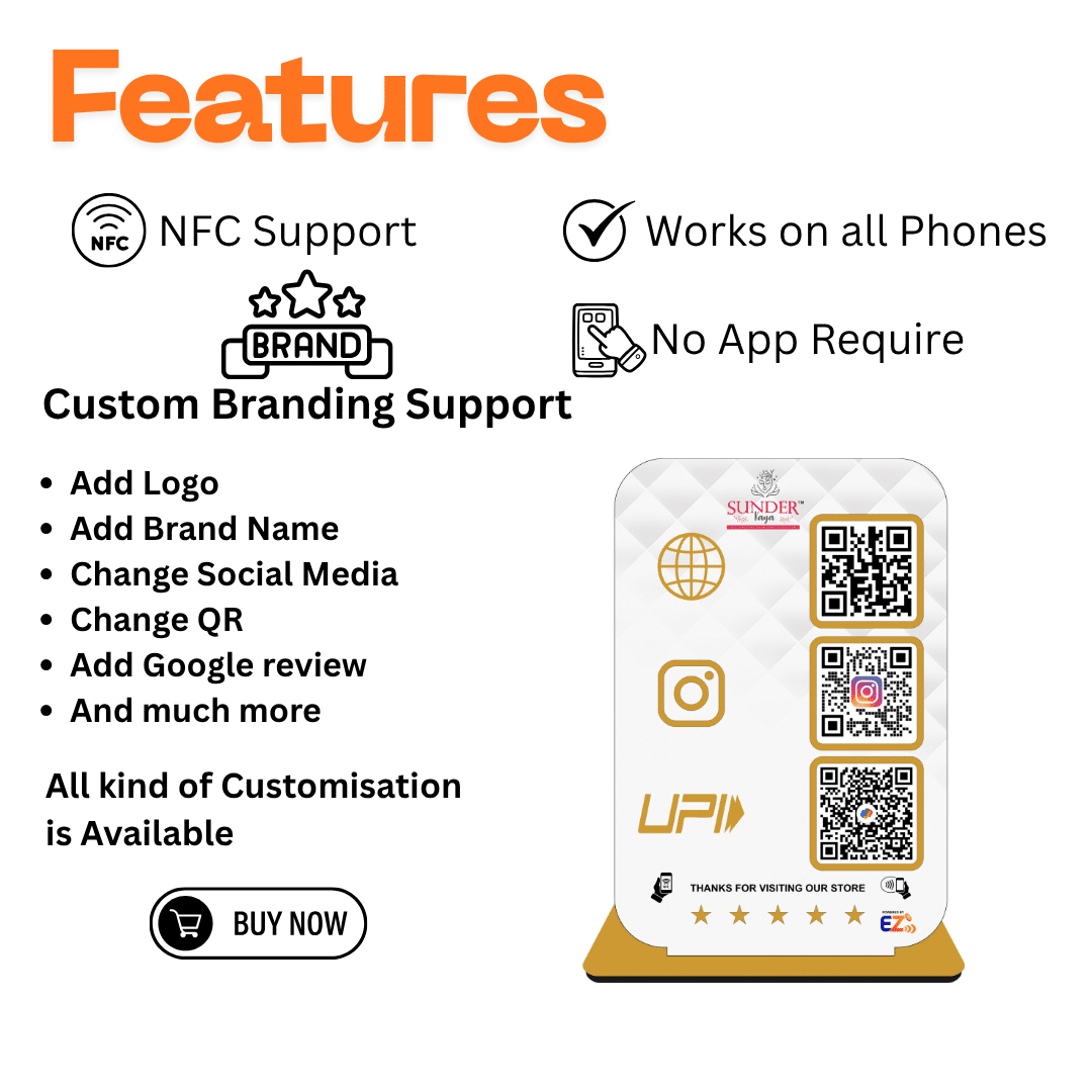 Smart NFC 3 QR Standee | UV Printed | Portrait Style - Image 3