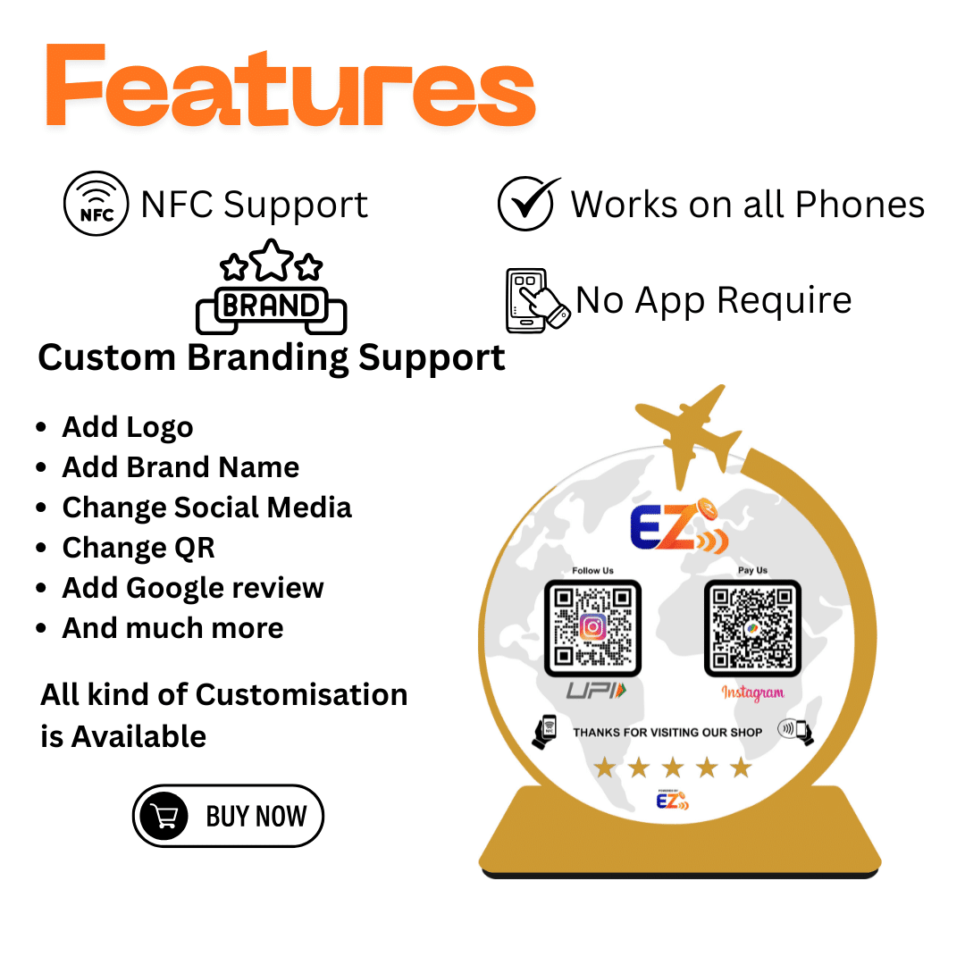 Customised Smart NFC 2 QR Standee | UV Printed | Tour and Travels | Globe Edition - Image 3