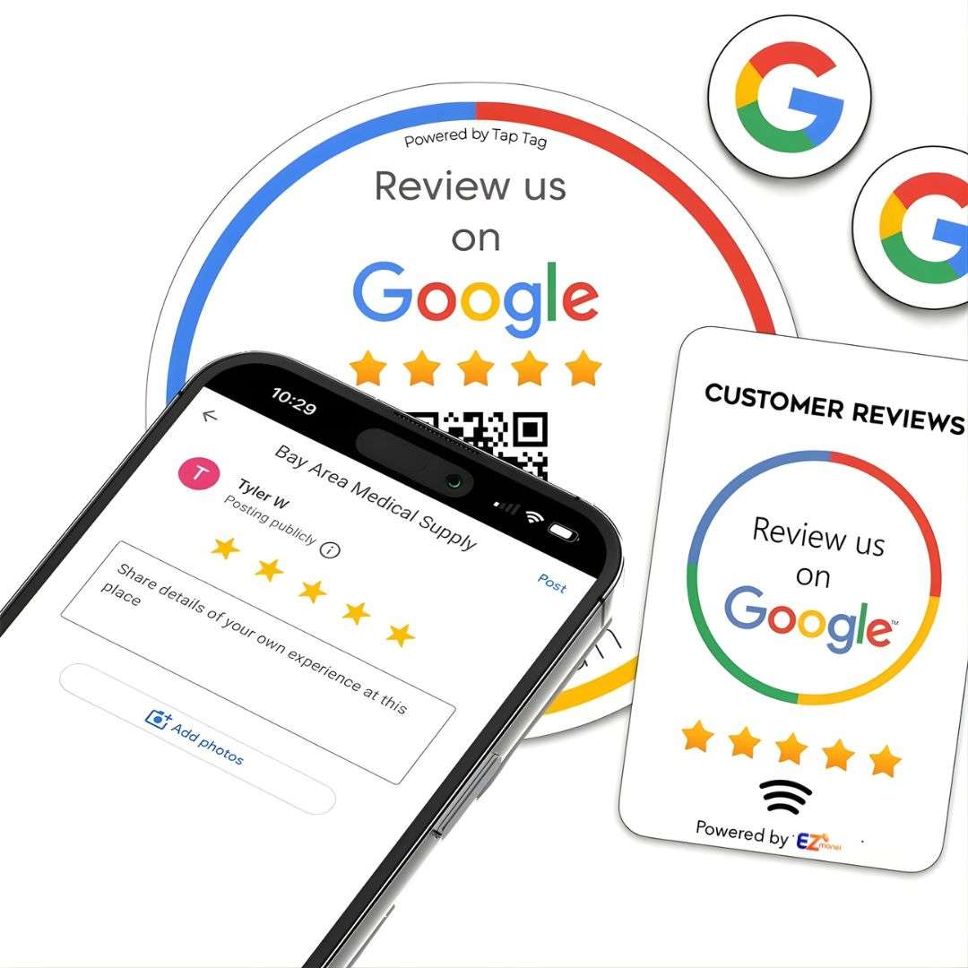 Custom NFC Google Review Card | Custom logo & Design Available | Multicolour - Image 2
