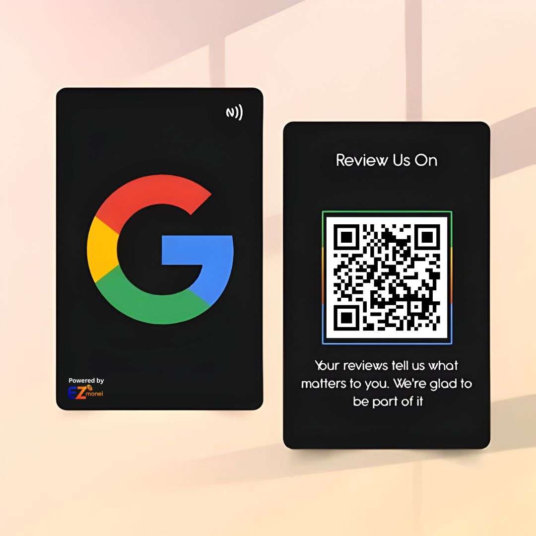 Custom NFC Google Review Card | Custom logo & Design Available | Black 03