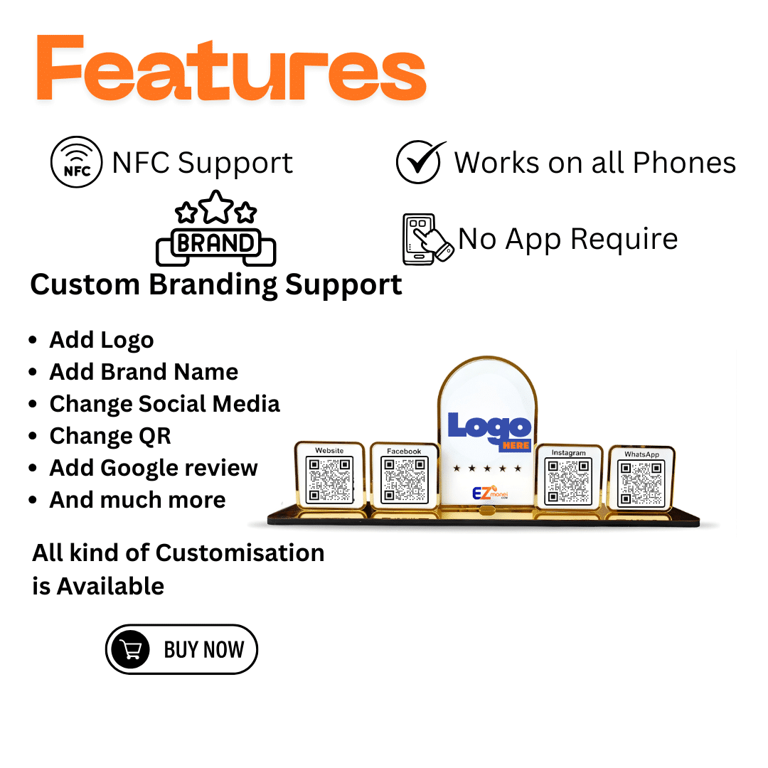 Smart NFC 4 QR Standee | UV Printed | Premium Style 4 - Image 3