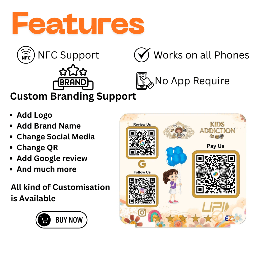 Smart NFC 3 QR Standee | UV Printed | Kids Addiction - Image 3
