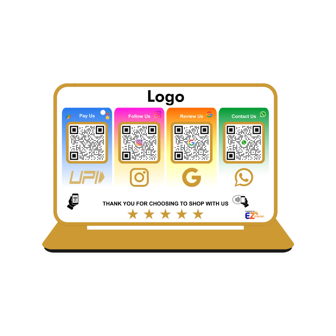 Premium Smart NFC 4QR Table Top Standee | Social Media Theme Edition | White - Image 3