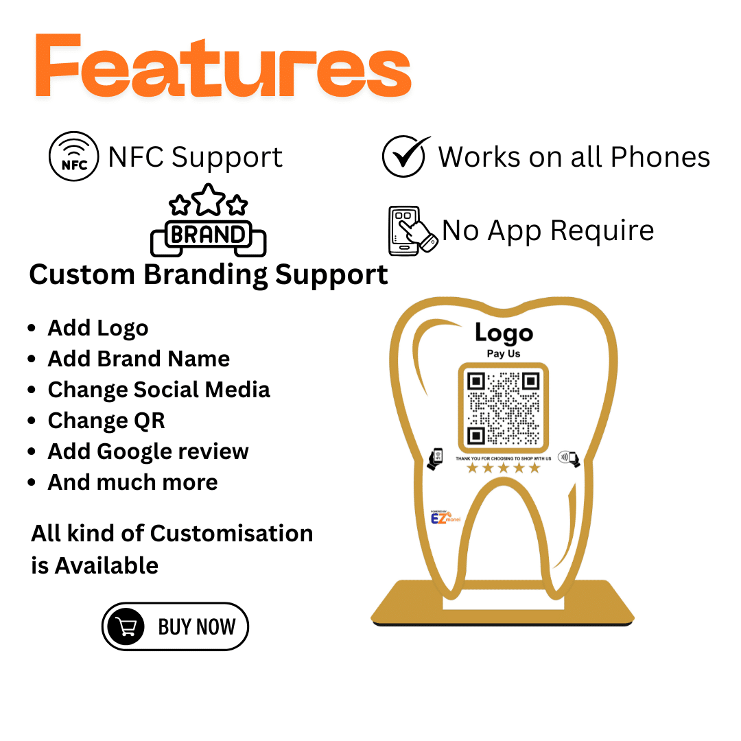 Smart NFC Teeth Shape Standee | Dentist - Image 3