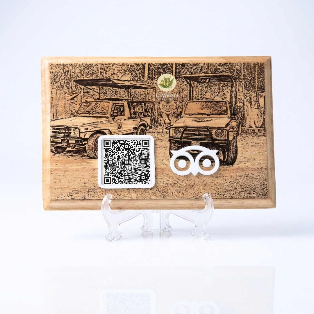 Smart NFC 1 QR Standee | UV Printed | Multi QR available | Custom Wood | Sketch | Landscape