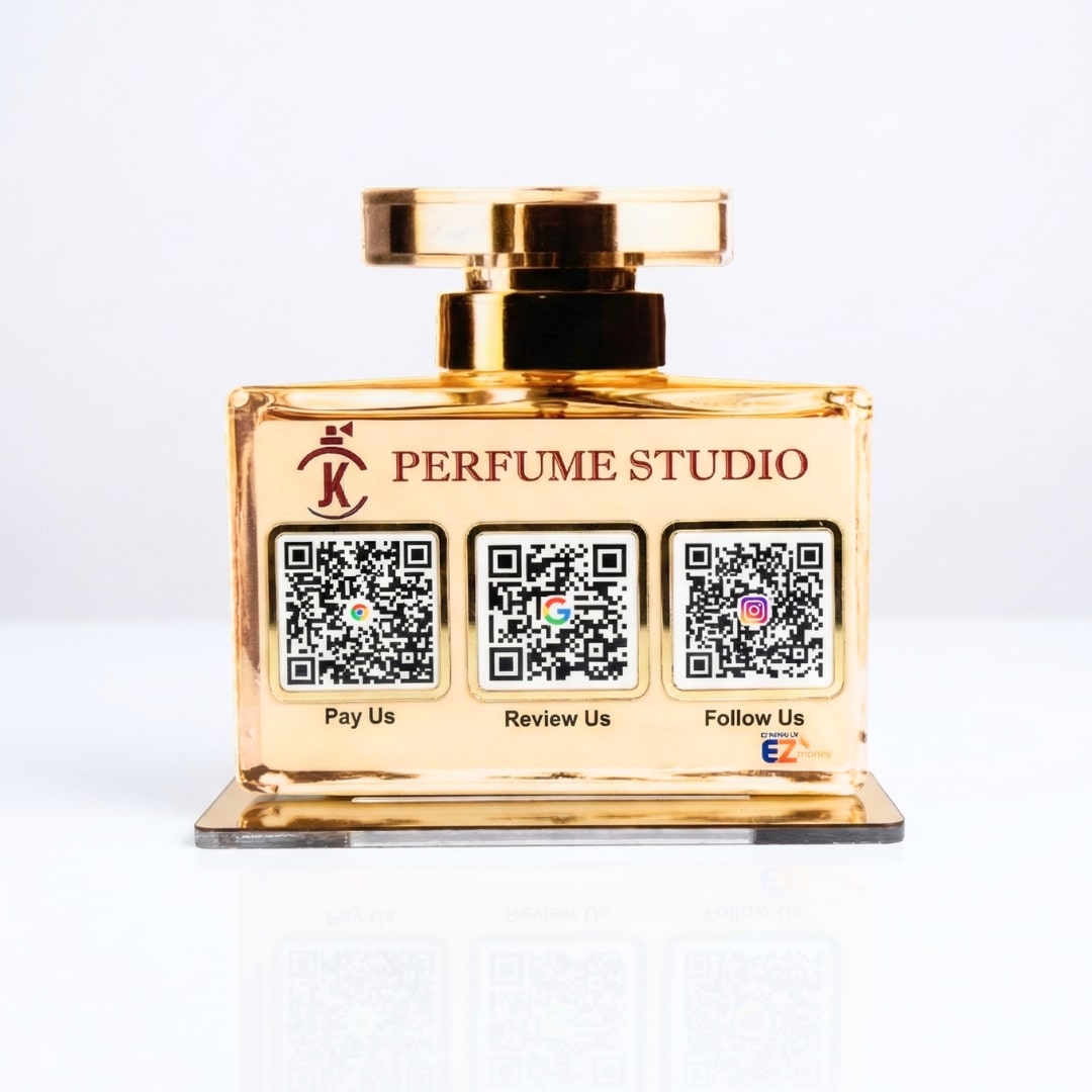Customised Smart NFC Standee | Perfume Bottle | 3 QR
