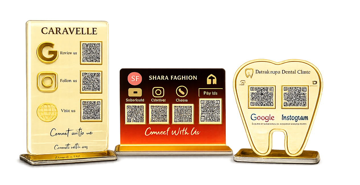 ScanBase multi theme multi QR standee for reviews payments social links and customer engagement