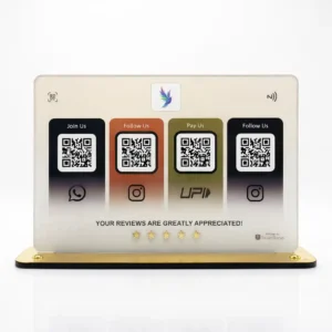 Signature 4 in 1 ScanBase standee with NFC QR and advanced digital features for premium contactless interaction
