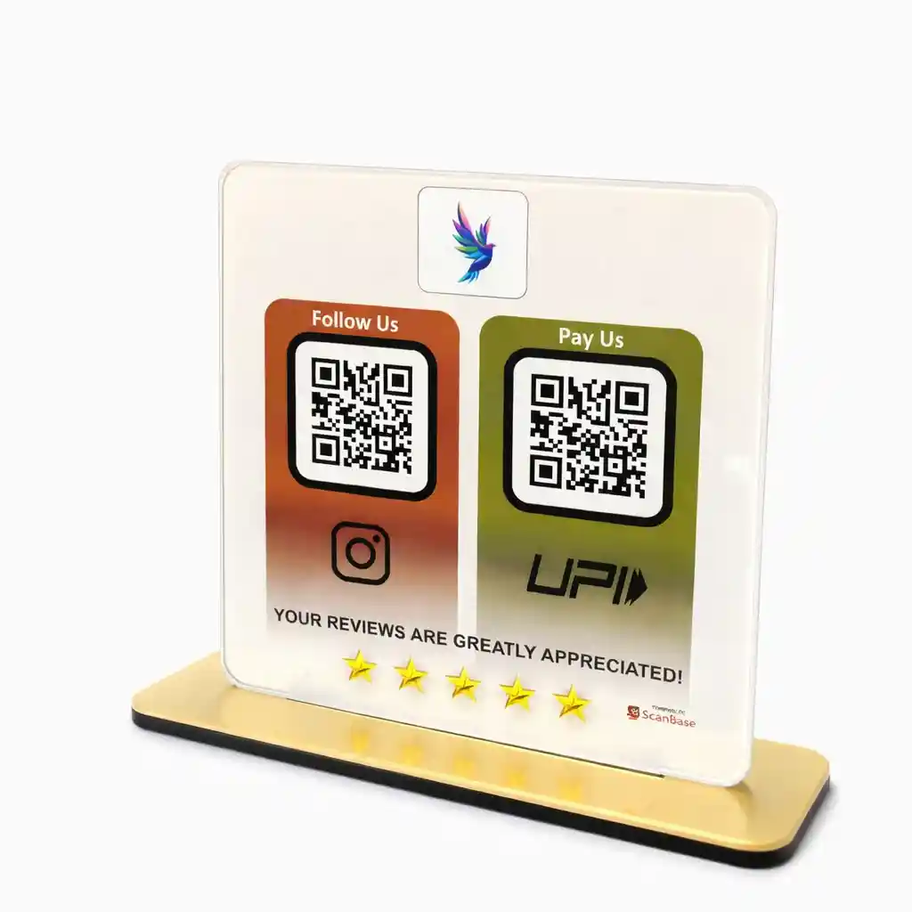 Premium Signature 2 in 1 ScanBase standee with NFC QR for fast contactless business solution
