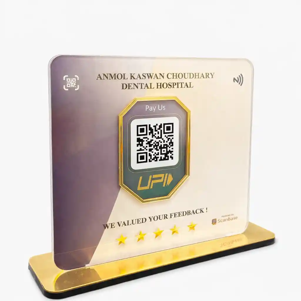 Premium 1 ScanBase NFC QR standee for modern contactless payments and smart business interaction