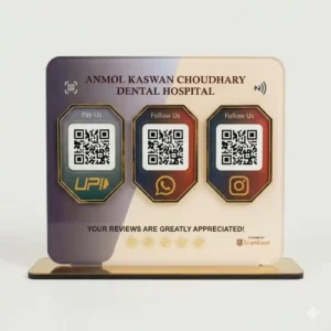Premium 3 in 1 ScanBase standee with NFC QR and digital access for contactless payments