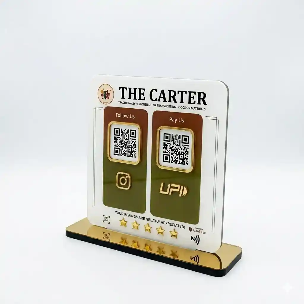 2 in 1 NFC and QR ScanBase Standee for fast contactless payment and digital access