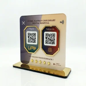 Premium 2 in 1 ScanBase standee with NFC and QR for fast contactless payments and digital access