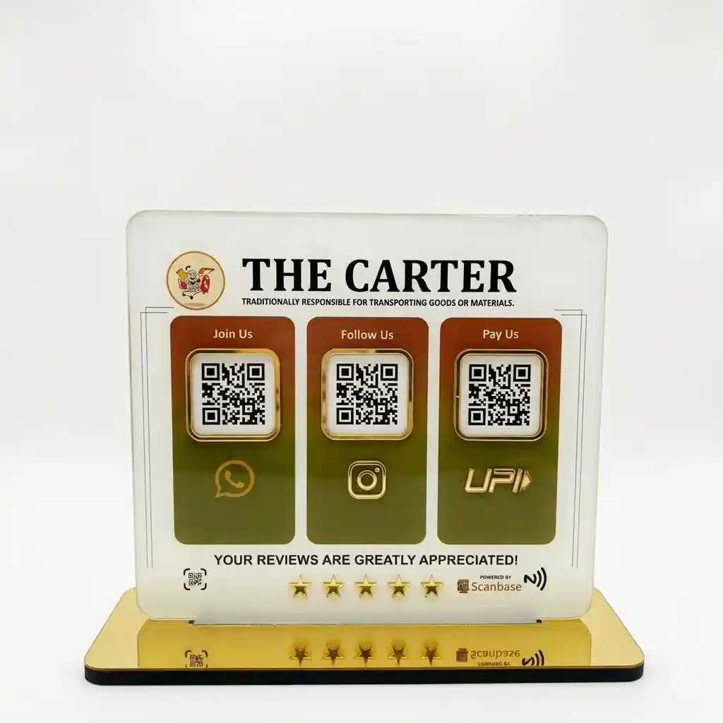 3 in 1 ScanBase standee with NFC QR and smart digital access for contactless payments