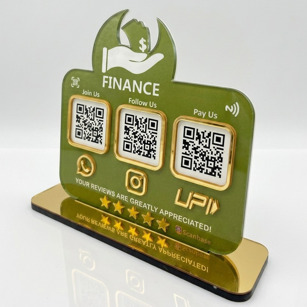 Adviso 3-in-1 Scanbase Standee for financial consultants with QR code for consultation booking and service access