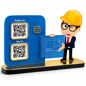 Architect Buildify 2-in-1 Scanbase Standee with QR code for project portfolio and consultation access