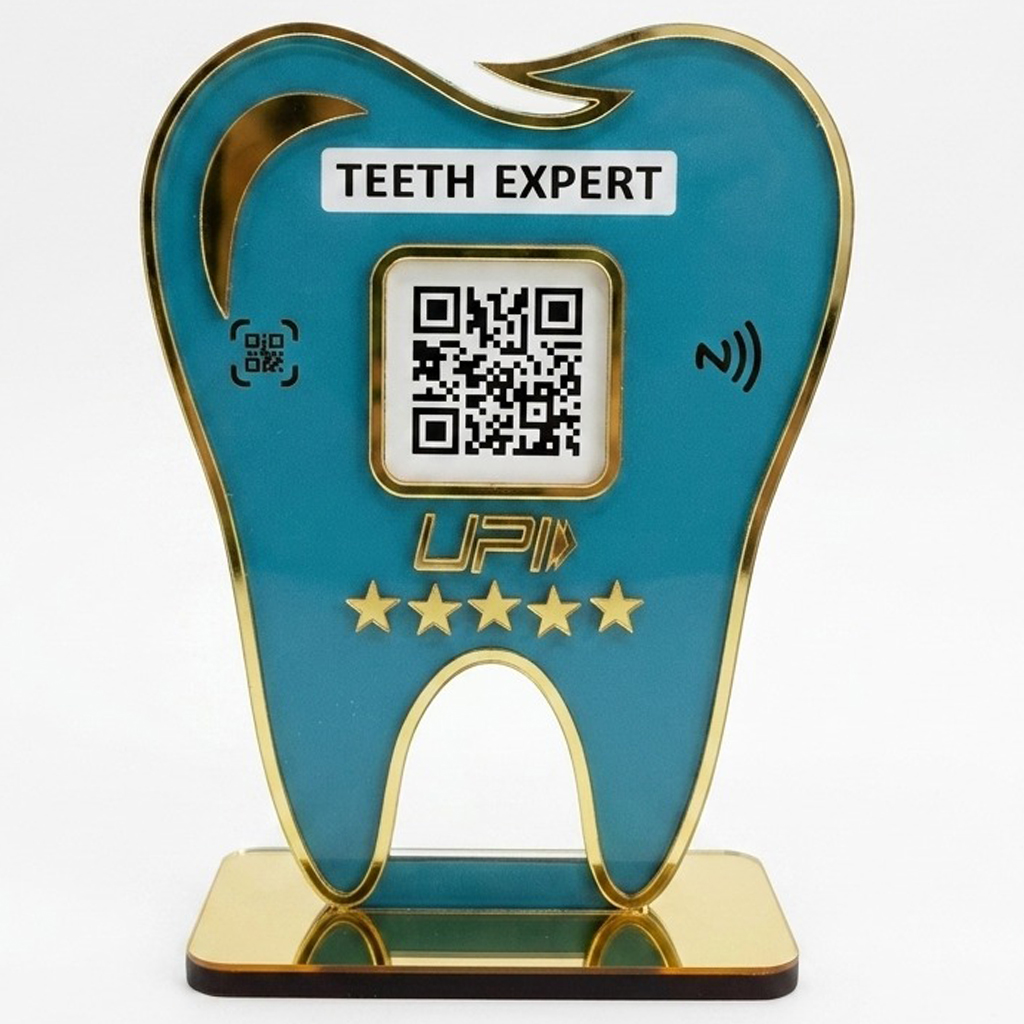 Dentist Dentify 1 Scanbase Standee for QR appointment booking and dental clinic information display