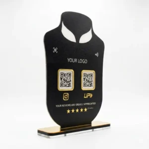 Advocate digital QR standee with 2 QR codes for instant client connection