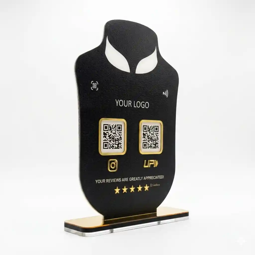 Advocate digital QR standee with 2 QR codes for instant client connection